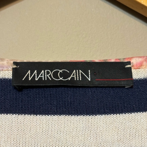 MARC CAIN Cotton Viscose Blend Lightweight Full Zip Floral Cardigan - Picture 3 of 8